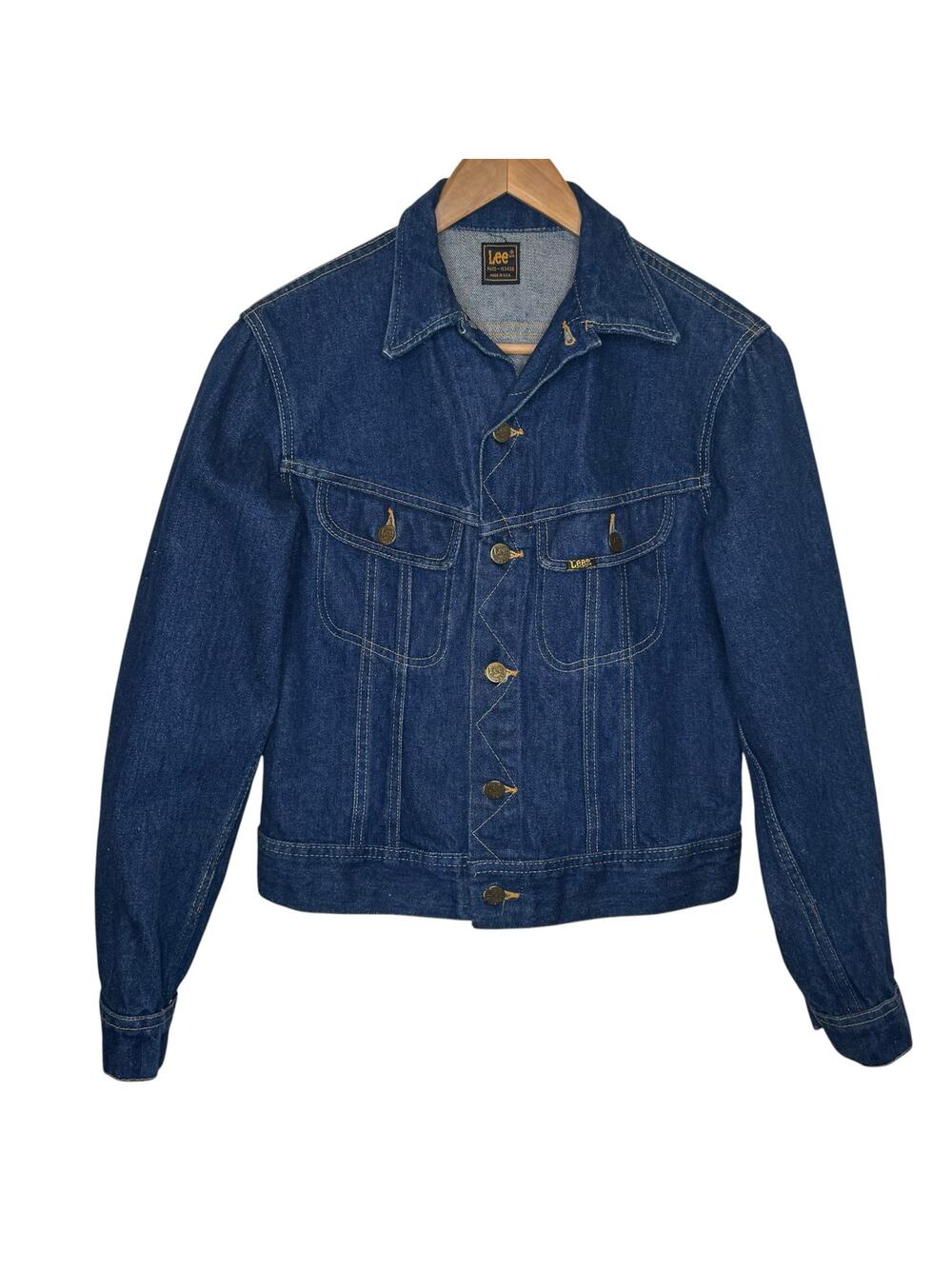 Vintage 1980's Lee Riders Slant Pockets Dark Wash Denim Trucker Jacket
